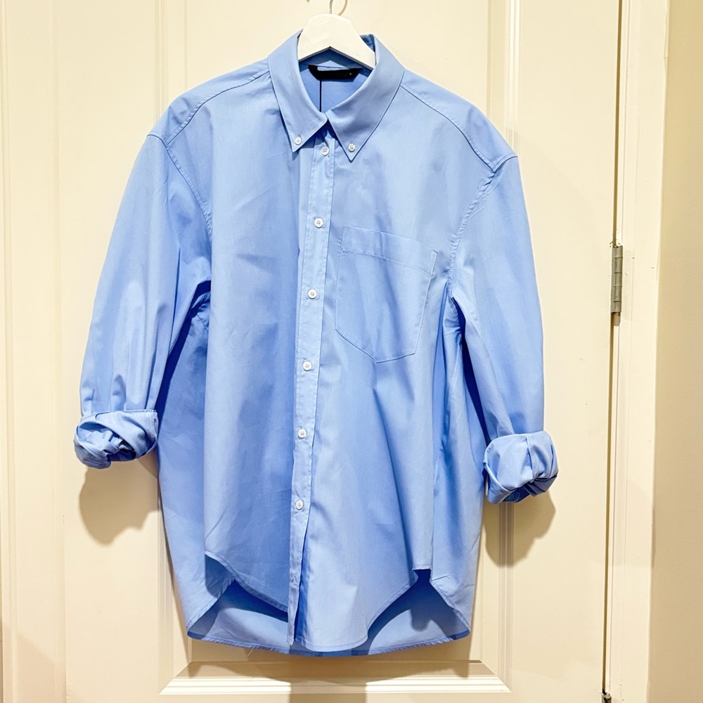 Zara Light Blue Button-Down Shirt